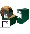 Caja transferencia liderpapel con fuelle folio color verde