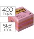 Bloc de notas adhesivas quita y pon post it 51x51 mm minicubo color rosa 2051 p 400 hojas