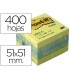 Bloc de notas adhesivas quita y pon post it 51x51 mm minicubo color limon 2051 l 400 hojas