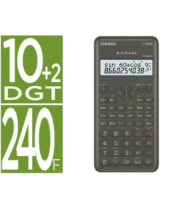 Calculadora casio fx 82msii cientifica 240 funciones pantalla de dos lineas