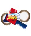 Portarrollo tesa para embalaje para rollos de 66mt x 50mm 2 rollos cinta marron