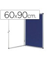 Vitrina de anuncios q-connect mural pequeña fieltro azul con puerta y marco con cerradura 72x98 cm