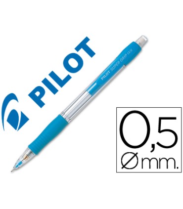 Portaminas pilot super grip celeste 05 mm sujecion de caucho