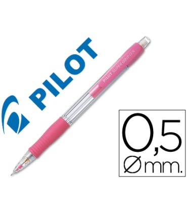 Portaminas pilot super grip rosa 05 mm sujecion de caucho