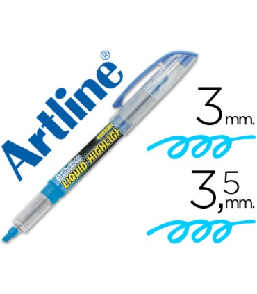 Rotulador artline fluorescente ek 640 azul punta biselada