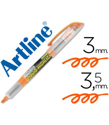 Rotulador artline fluorescente ek 640 naranja punta biselada