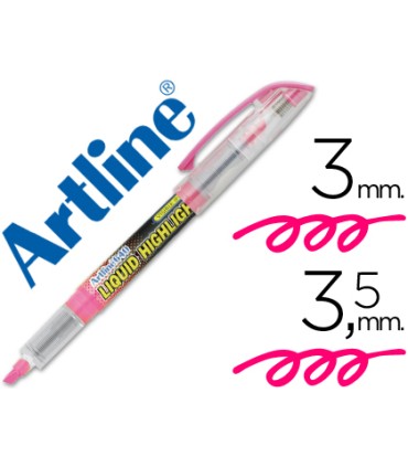 Rotulador artline fluorescente ek 640 rosa punta biselada