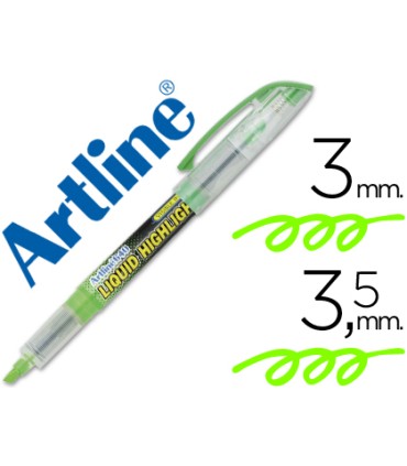 Rotulador artline fluorescente ek 640 verde punta biselada