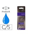 Tinta estilografica parker azul real caja de 5 cartuchos