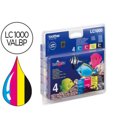 Ink jet brother lc 1000 pack negro cian magenta y amarillo