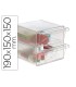 Archicubo archivo 2000 2 cajones organizador modular plastico 190x150x150 mm incluye 2 clips de sujecion