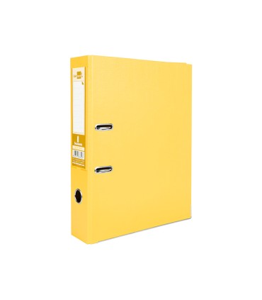 Archivador de palanca liderpapel folio documenta forrado pvc con rado lomo 75mm amarillo compresor metalico