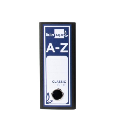 Archivador de palanca liderpapel cuarto apaisado classic blue sin rado lomo 80mm negro compresor metalico