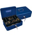 Caja caudales q-connect 10\" 250x180x90 mm azul con portamonedas