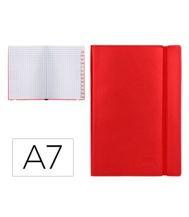 Libreta indice liderpapel similpiel a7 120 hojas 70g m2 color rojo