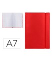 Libreta indice liderpapel similpiel a7 120 hojas 70g/m2 color rojo