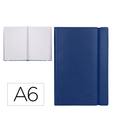 Libreta indice liderpapel similpiel a6 120 hojas 70g m2 color azul