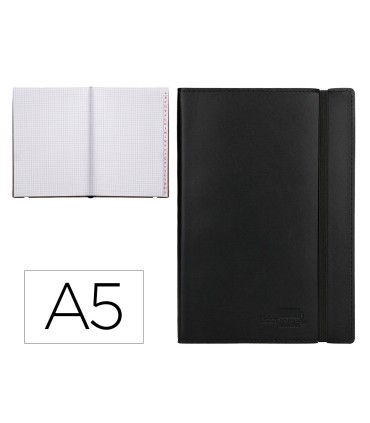 Libreta indice liderpapel similpiel a5 120 hojas 70g m2 color negro