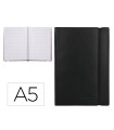 Libreta indice liderpapel similpiel a5 120 hojas 70g/m2 color negro