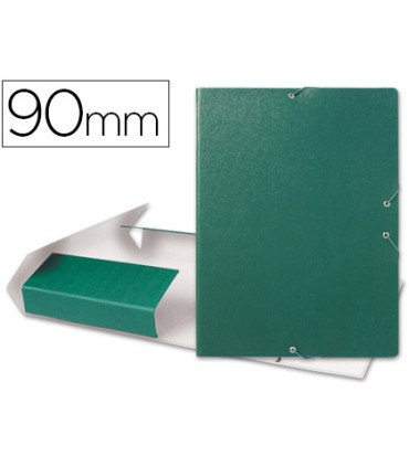 Carpeta proyectos liderpapel folio lomo 90mm carton gofrado verde