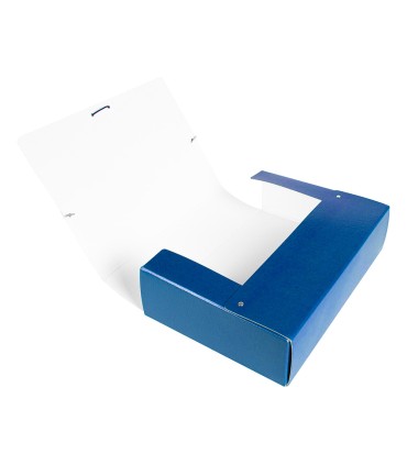 Carpeta proyectos liderpapel folio lomo 90mm carton gofrado azul