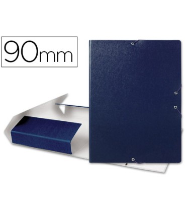 Carpeta proyectos liderpapel folio lomo 90mm carton gofrado azul