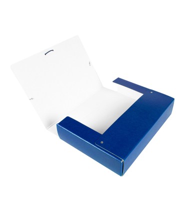 Carpeta proyectos liderpapel folio lomo 70mm carton gofrado azul