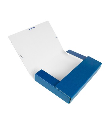 Carpeta proyectos liderpapel folio lomo 50mm carton gofrado azul