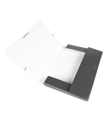 Carpeta proyectos liderpapel folio lomo 30mm carton gofrado gris