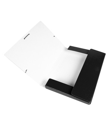 Carpeta proyectos liderpapel folio lomo 30mm carton gofrado negra