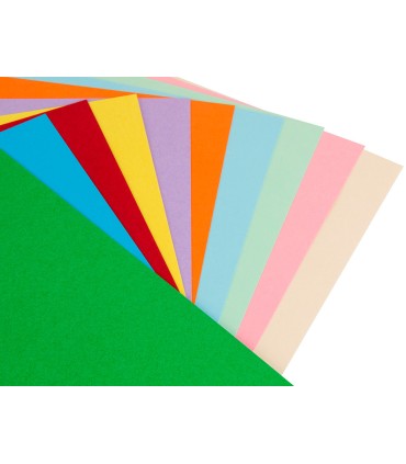 Cartulina liderpapel a4 180g m2 10 colores surtidos paquete de 100 hojas