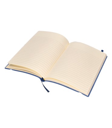 Libreta liderpapel simil piel a5 120 hojas 70g m2 horizontal sin margen azul