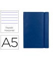 Libreta liderpapel simil piel a5 120 hojas 70g/m2 horizontal sin margen azul