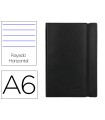 Libreta liderpapel simil piel a6 120 hojas 70g/m2 horizontal sin margen negro