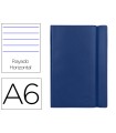 Libreta liderpapel simil piel a6 120 hojas 70g/m2 horizontal sin margen azul