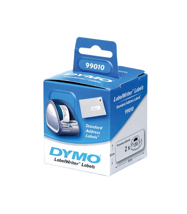 Etiqueta adhesiva dymo 99010 tamano 89x28 mm para impresora 400 130 etiquetas uso direcciones caja de 2