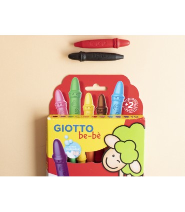 Lapices cera giotto super bebe caja de 10 colores surtidos sacapuntas