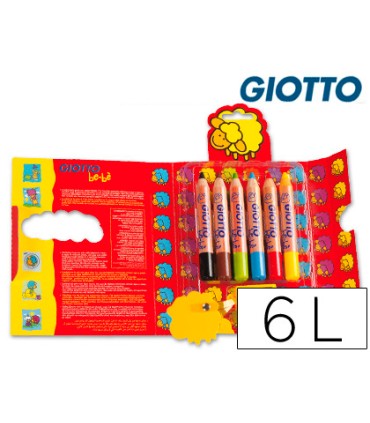 Lapices de colores giotto super bebe caja de 6 lapices colores surtidos sacapuntas