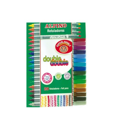 Rotulador alpino double double punta gruesa y punta fina caja de 204 colores surtidos