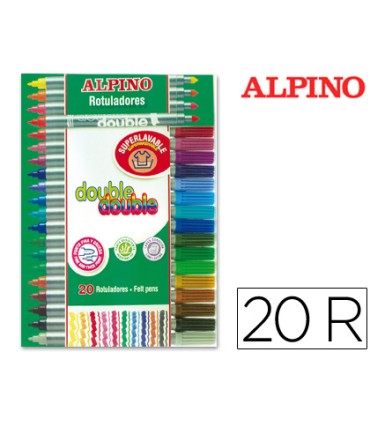 Rotulador alpino double double punta gruesa y punta fina caja de 204 colores surtidos