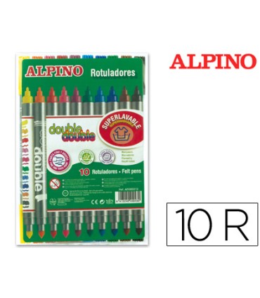 Rotulador alpino double double punta gruesa y punta fina caja de 102 colores surtidos