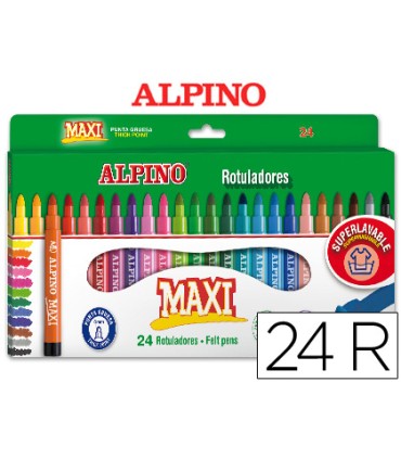 Rotulador alpino maxi caja de 24 colores surtidos