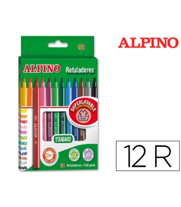 Rotulador alpino standard caja de 12 colores surtidos