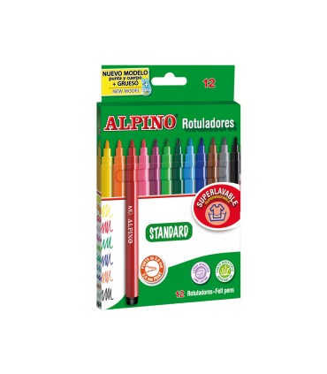 Rotulador alpino standard caja de 12 colores surtidos