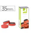 Iman para sujecion q-connect ideal para pizarras magneticas35 mm rojo caja de 10 unidades