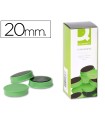 Iman para sujecion q-connect ideal para pizarras magneticas20 mm verde caja de 10 unidades