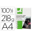 Papel q-connect foto glossy din a4 para fotocopiadoras e impresoras laser paquete de 100 hojas de 218 gr