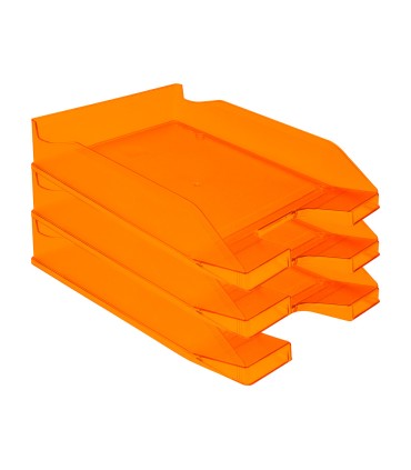 Bandeja sobremesa plastico q connect naranja transparente240x70x340 mm