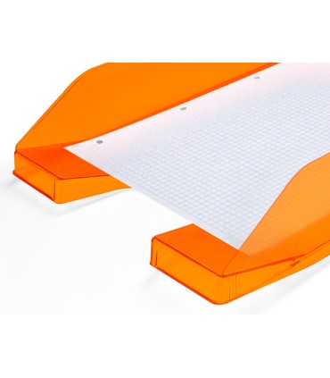 Bandeja sobremesa plastico q connect naranja transparente240x70x340 mm