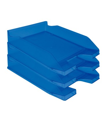 Bandeja sobremesa plastico q connect azul transparente 240x70x340 mm